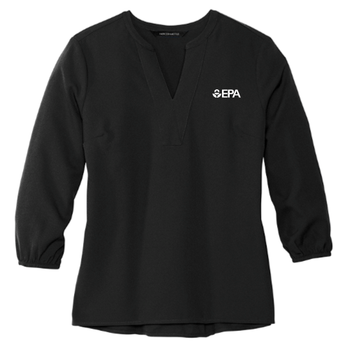 EPA - MERCER+METTLE Women's Stretch Crepe 3/4-Sleeve Blouse v1