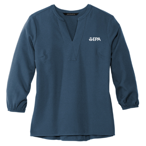 EPA - MERCER+METTLE Women's Stretch Crepe 3/4-Sleeve Blouse v1