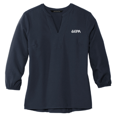 EPA - MERCER+METTLE Women's Stretch Crepe 3/4-Sleeve Blouse v1