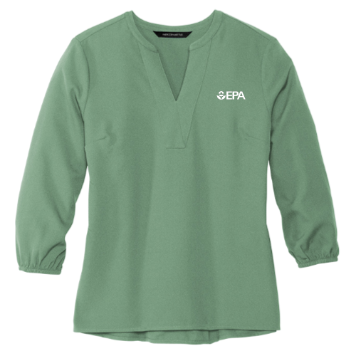 EPA - MERCER+METTLE Women's Stretch Crepe 3/4-Sleeve Blouse v1